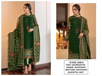 KALEESHA FASHION 129 SERIES GEORGETTE PAKISTANI SALWAR SUITS CATALOGUE