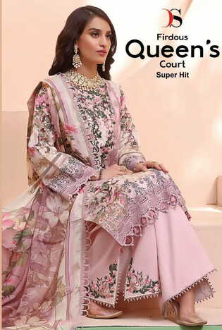 DEEPSY FIRDOUS QUEENS COURT SUPER HIT 1732 TO 1737 SERIES COTTON EMROIDERY SUITS