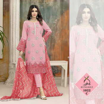 RANGREZ 1022 SERIES FOUX GEORGETTE PAKISTANI SUITS AT BEST PRICE