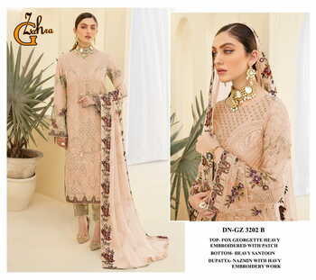 G ZAHRA GZ 3202 PAKISTANI GEORGETTE EMBROIDERY SUITS