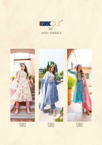 ANJU FABRICS ZARA VOL 3 READYMADE KURTI PANT WITH DUPATTA 3PCS SET CATALOGUE