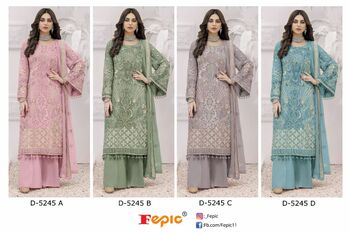 FEPIC ROSEMEEN 5245 SERIES GEORGETTE EMBOIRDERY PAKISTANI SUITS