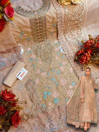 FEPIC ROSEMEEN MARIA B EMBROIDE VOL 6 GEORGETTE PAKISTANI SUITS