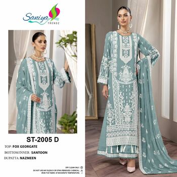 SANIYA TRENDZ ST 2005 HIT GEORGETTE PAKISTANI SUITS CATALOGUE