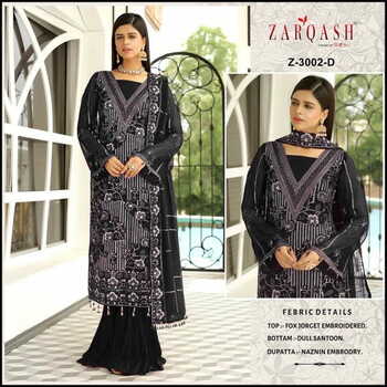 ZARQASH Z 3002 GEORGETTE TOP PANT WITH DUPATTA NEW CATALOGUE