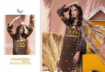 SHREE FABS CHARIZMA CHUNRI WINTER COLLECTION PASHMINA SUITS CATALOGUE