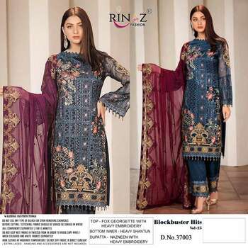 RINAZ FASHION BLOCK BUSTER VOL 25 PAKISTANI GEORGETTE SUITS AT SURAT