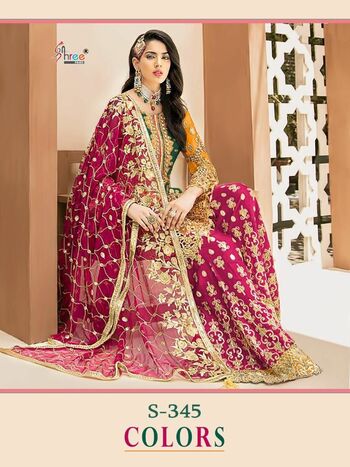 SHREE FABS S 345 PAKISTANI HEAVY SUITS