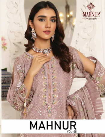 MAHNUR FASHION MAHNUR VOL 5 GEORGETTE PAKISTANI SUITS CATALOGUE