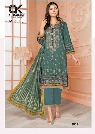 AL KARAM MUSHQ VOL 2 CAMBRIC PRINTED KARACHI SUITS AT BEST PRICE