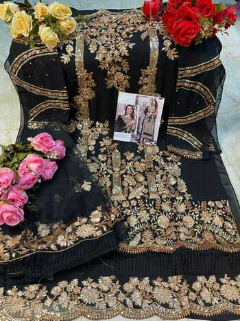 ZARQASH SRA Z 2053 FOUX GEORGETTE PAKISTANI SUITS