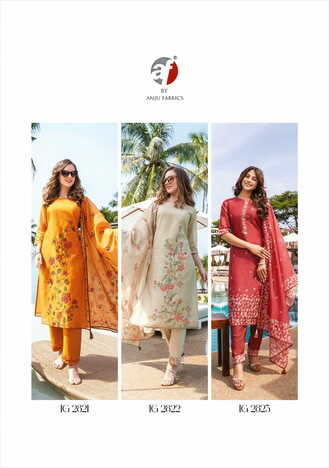 ANJU FABRICS INSTAGIRL VOL 4 KURTI PANT WITH DUPATTA 3 PC SET CATALOGUE