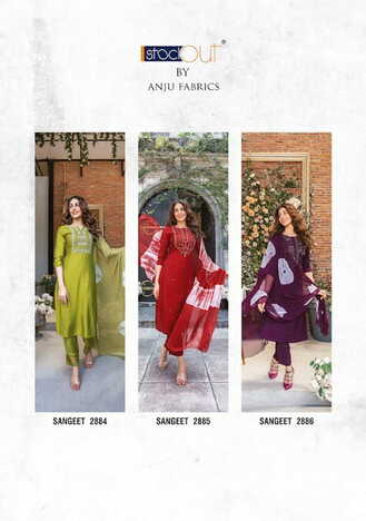 ANJU FABRICS SANGEET VOL 3 KURTI PANT WITH DUPATTA 3 PCS SET ONLINE SUPPLIER