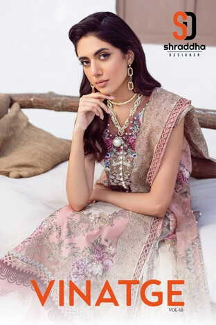 SHRADDHA DESIGNER VINTAGE VOL 10 LAWN COTTON PAKISTANI SUITS AT SURAT