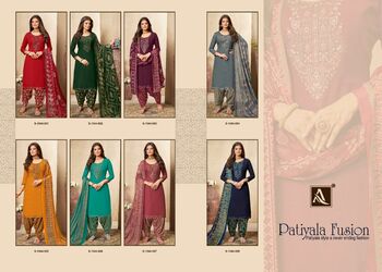 ALOK SUITS PATIYALA FUSION 1044 SERISE VISCSOE RAYON SLUB SUITS LATEST CATALOGUE