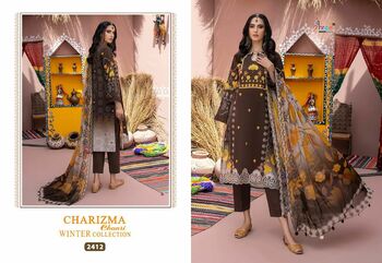 SHREE FABS CHARIZMA CHUNRI WINTER COLLECTION PASHMINA SUITS CATALOGUE