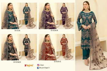 FEPIC ROSEMEEN D 5154 COLOURS GEORGETTE PAKISTANI SUITS CATALOGUE