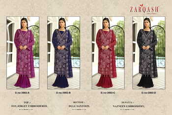 ZARQASH Z 3002 GEORGETTE TOP PANT WITH DUPATTA NEW CATALOGUE