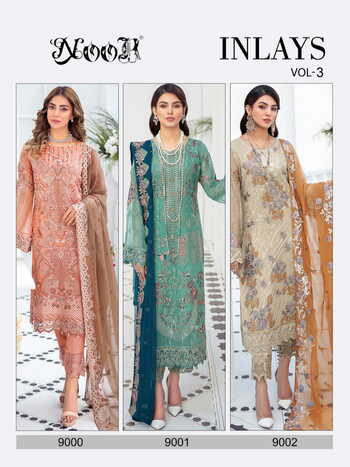 NOOR INLAYS VOL 3 PAKISTANI GEORGETGE SALWAR KAMEEZ SUPPLIER