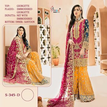 SHREE FABS S 345 PAKISTANI HEAVY SUITS