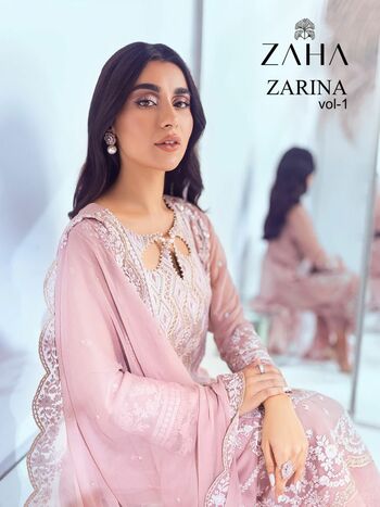 ZAHA ZARINA VOL 1 GEORGETTE EMBROIDERY PAKISTANI SUITS CATALOGUE