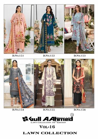 GULL AAHMED LAWN COLLECTION VOL 16 KARACHI SUITS SURAT