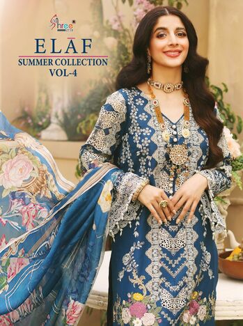 SHREE FABS ELAF SUMMER COLLECTION VOL 4 COTTON PAKISTANI SUITS LATEST CATALOGUE