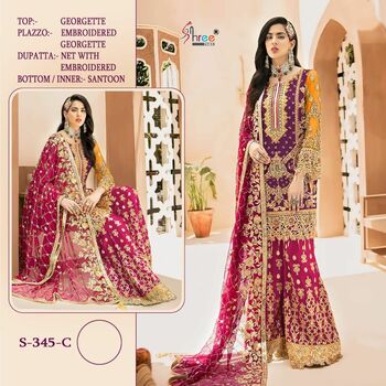 SHREE FABS S 345 PAKISTANI HEAVY SUITS