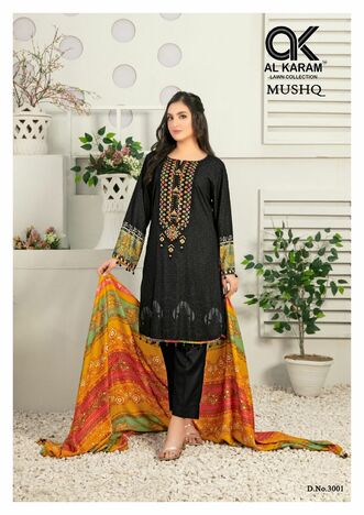 AL KARAM MUSHQ VOL 3 PURE CAMBRIC PRINTED KARACHI SUITS WHOLESALE