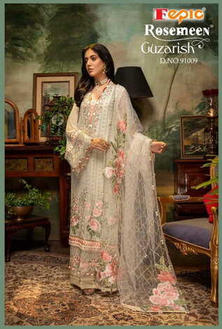 FEPIC ROSEMEEN GUZARISH D.NO 91009 A TO D PAKISTANI SUITS LATEST CATALOGUE 2021