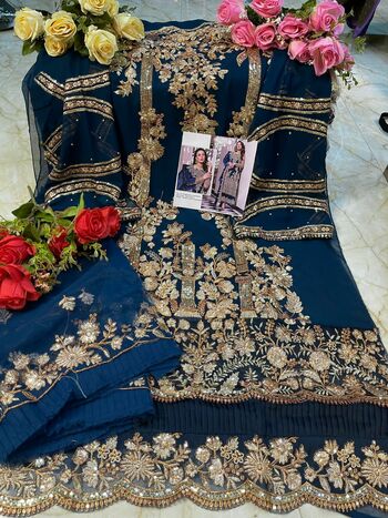 ZARQASH SRA Z 2053 FOUX GEORGETTE PAKISTANI SUITS