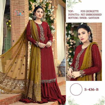 SHREE FABS S 436 COLOUR GEORGETTE PAKISTANI SUITS