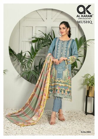 AL KARAM MUSHQ VOL 3 PURE CAMBRIC PRINTED KARACHI SUITS WHOLESALE