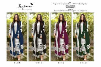 SERENE S 84 FOUX GEORGETTE PAKISTANI SUITS NEW CATALOGUE