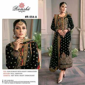 RAMSHA PRESENT R 554 NX GEORGETTE SALWAR SUITS WHOLESALER SURAT