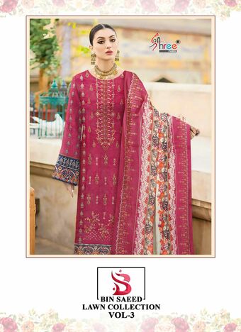 SHREE FABS BIN SAEED LAWN COLLECTION VOL 3 PAKISTANI LUXURY LAWN SUITS