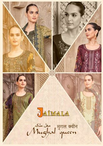 JAIMALA MUGHAL QUEEN PAKISTANI PURE ZAM PRINT SUITS BY ALOK SUITS