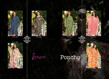 PSYNA PONCHO VOL 2 DIGITAL PRINTED KAFTAN AT SURAT