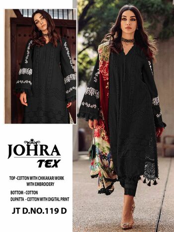 JOHRA TEX JT 119 CAMBRIC COTTON PAKISTANI SUITS WHOLESALER SURAT