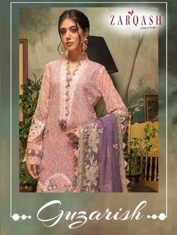 ZARQASH GUZARISH FOX GEORGETTE PAKISTANI SUITS WHOLESALE