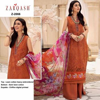 ZARQASH MAH E NOOR PAKISTANI LAWN COTTON SUITS WHOLESALER SURAT