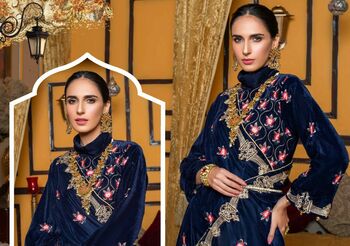 DEEPSY SUITS MERAKISH PAKISTANI VELVET SUITS FOR WINTER COLLECTION 2021