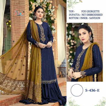 SHREE FABS S 436 COLOUR GEORGETTE PAKISTANI SUITS