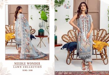 SHREE FABS NEEDLE WONDER LAWN COLLECTION 3096 TO 3103 SERIES PAKISTANI SUITS