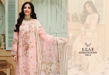 SHREE FABS ELAF SUMMER COLLECTION VOL 4 COTTON PAKISTANI SUITS LATEST CATALOGUE