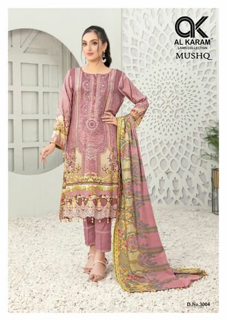 AL KARAM MUSHQ VOL 3 PURE CAMBRIC PRINTED KARACHI SUITS WHOLESALE