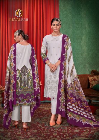 KEVAL FAB SOBIA PLUS LUXURY COTTON KARACHI SUITS CATALOGUE