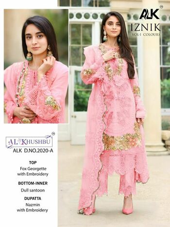 AL KHUSHBU IZNIK VOL 1 COLOURS GEORGETTE PAKISTANI SUITS CATALOGUE