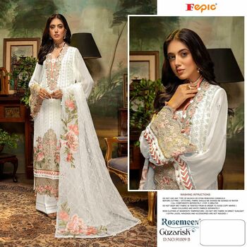 FEPIC ROSEMEEN GUZARISH D.NO 91009 A TO D PAKISTANI SUITS LATEST CATALOGUE 2021