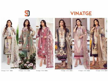 SHRADDHA DESIGNER VINTAGE VOL 10 LAWN COTTON PAKISTANI SUITS AT SURAT